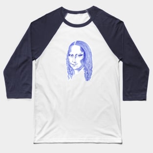 Mona Lisa Sketch Baseball T-Shirt